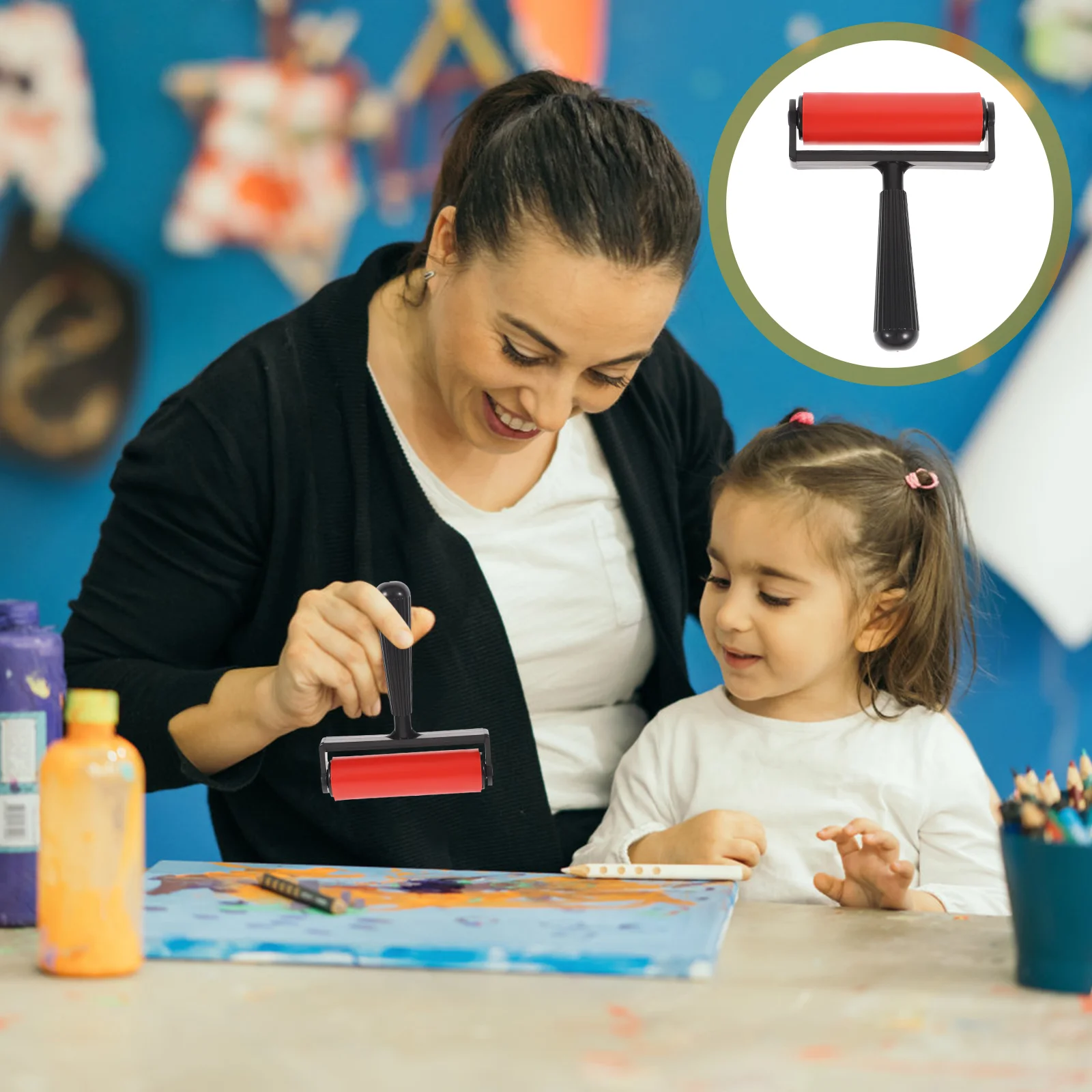 

10cm Professional Rubber Roller Brayer Ink Painting Printmaking Roller Art Craft Projects Ink Stamping Tool DIY Craft Tools