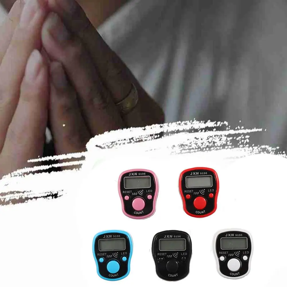 Fingerzähler Klicken Sie auf Mini-Stichmarkierungen, Reihenstricken, elektronische Zähler, LED, digitaler Tally-Zähler, Clicker, Schlüsselzahlzählung – Detail 2