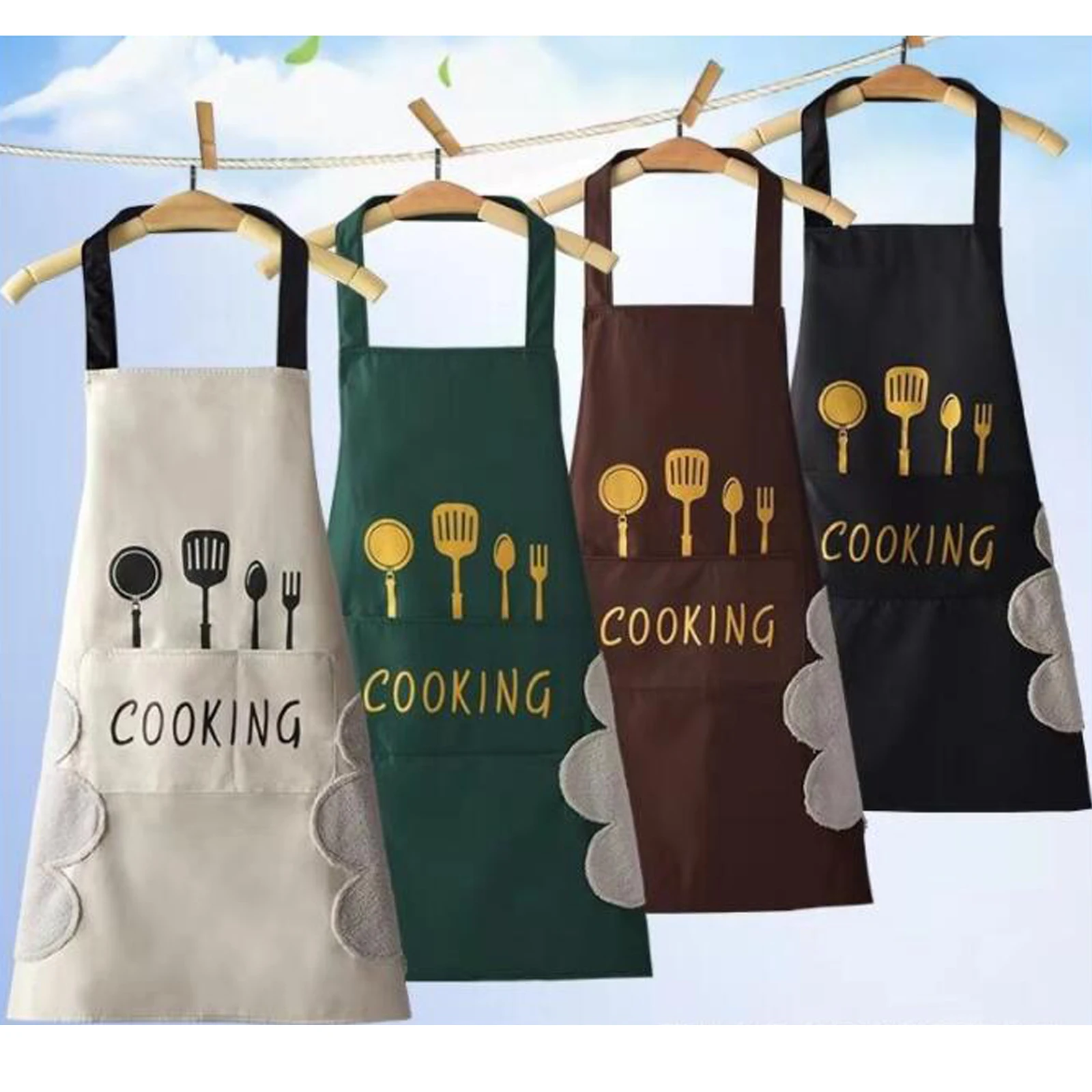 Pack De 2 Tabliers De Cuisine Avec Poches - Imperméables, Réglables, Unisexe - Idéal Barbecue, Restaurant, Boulangerie