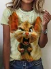 Fashion Animal Graphic Women's T-Shirt Funny Kawaii Animal Print T-Shirt Causal O-Neck Short Sleeve Tops Summer Woman Clothing