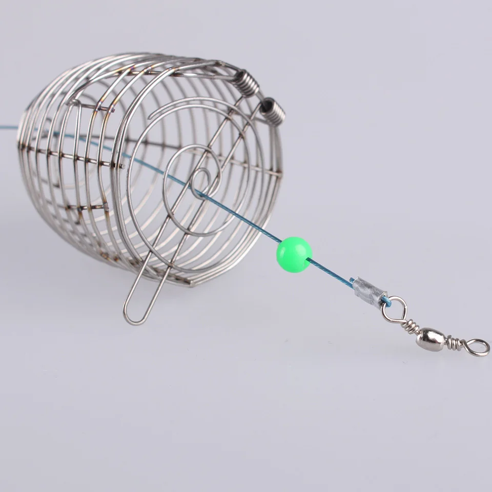 Fishing Cage Fishing Stainless Steel Bait Cage Basket Feeder Holder Lure Sizes S Feeder