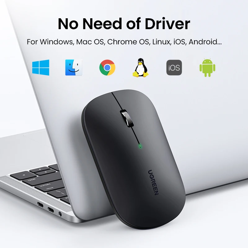 【NEW】UGREEN Mouse Wireless Bluetooth 5.0 2.4G Dual Mode Mouse 4000DPI Silent Mice For MacBook PC Tablet Laptop Mouse