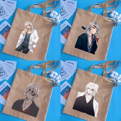 Shopping Bag Linen Bags Tote Bag Demon Slayer's Blade 2021 Customizable Fabric Eco Canvas Shopper Boutique Big Women Cloth Woman