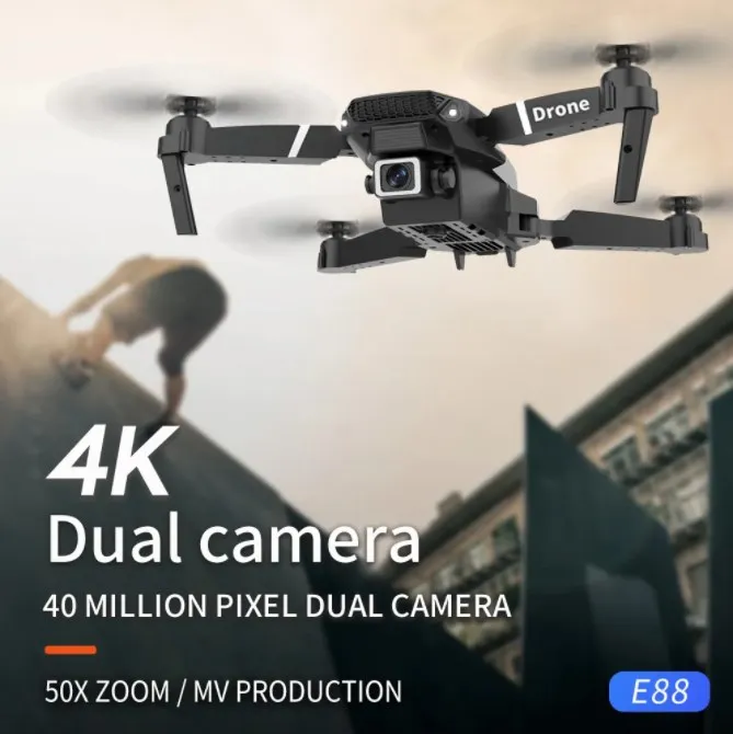 Lenovo E88 Pro Drone 4k Profesional HD 8k Rc Airplane Dual-Camera Wide-Angle Head Remote Quadcopter Airplane Toy Helicopter 5