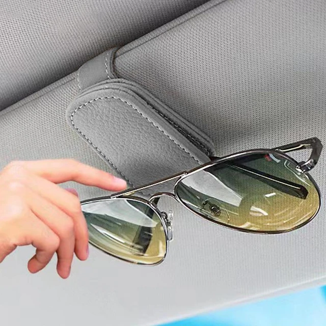 Porte-lunettes pour pare-soleil automobile, visière de voiture, lunettes de  soleil et organisateur de billets (