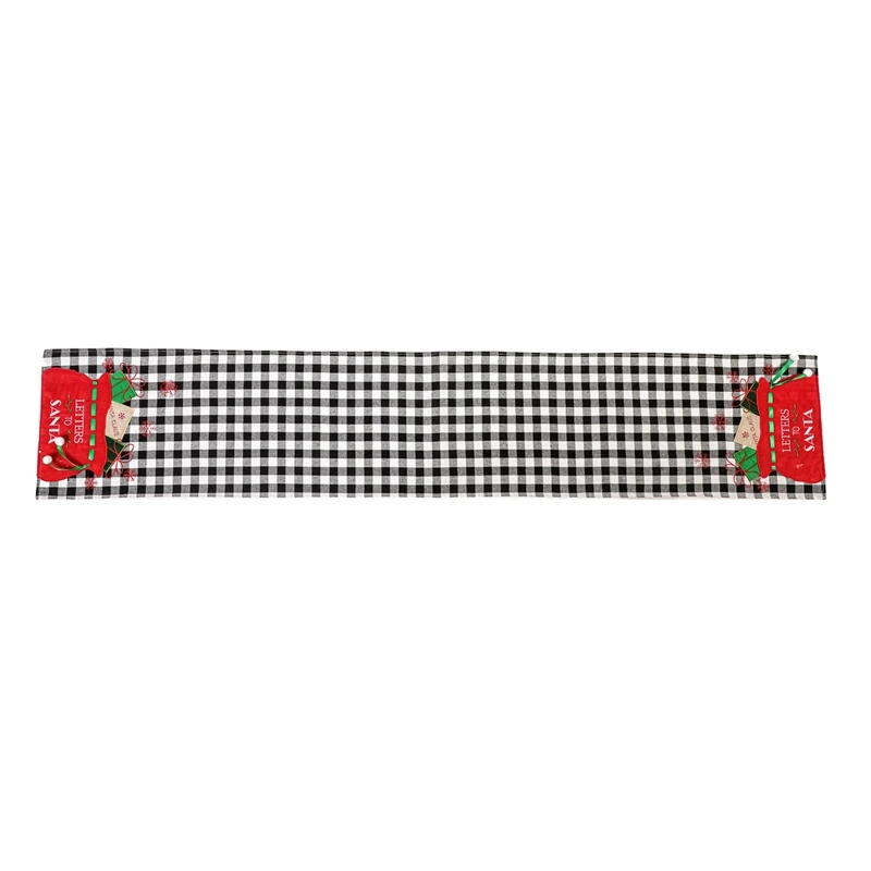

Buffalo Check Christmas Table Runner For Farmhouse Holiday Parties Table Decorations, Letters To Santa