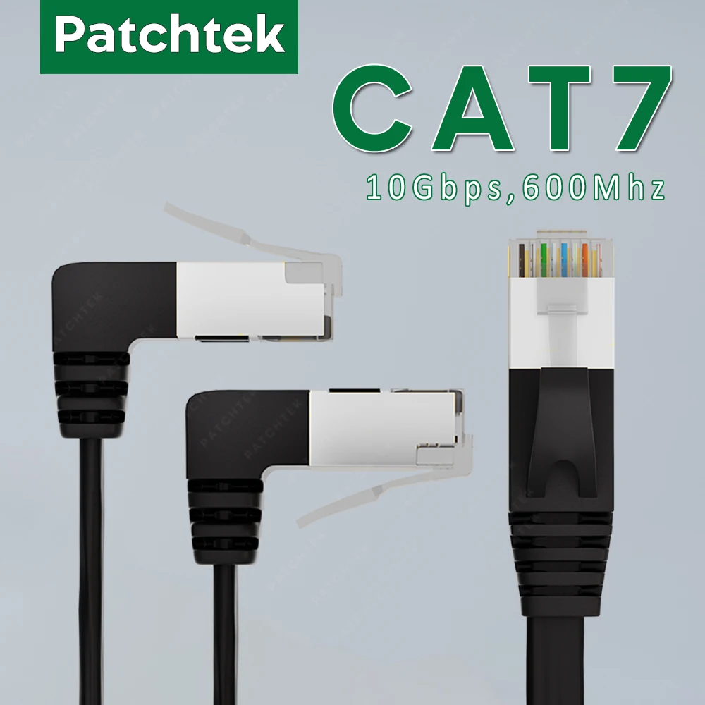 Соединительный шнур, плоский, под углом 90 градусов, rj45, для ПК, PS4