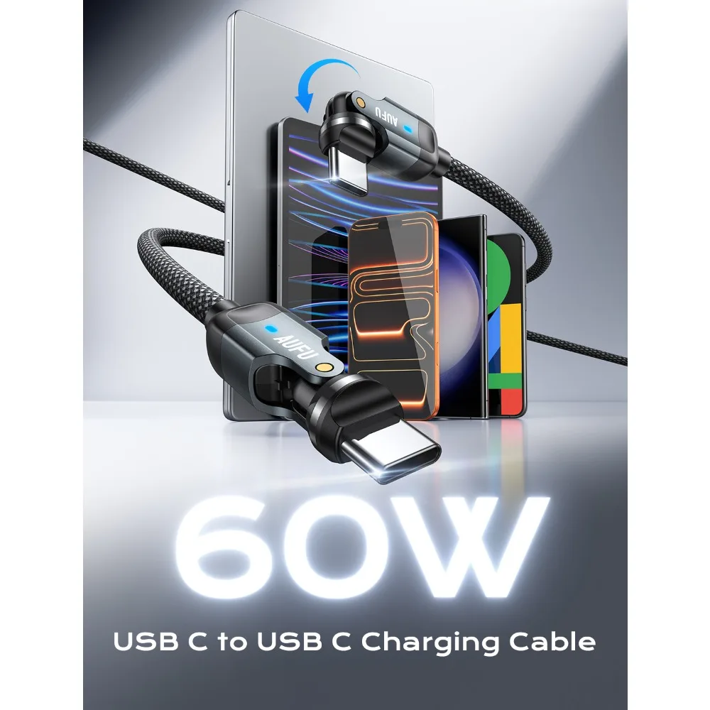 รูปสินค้า สายชาร์จ USB-C 60W ชาร์จเร็ว สำหรับมือถือและโน๊ตบุ๊ก