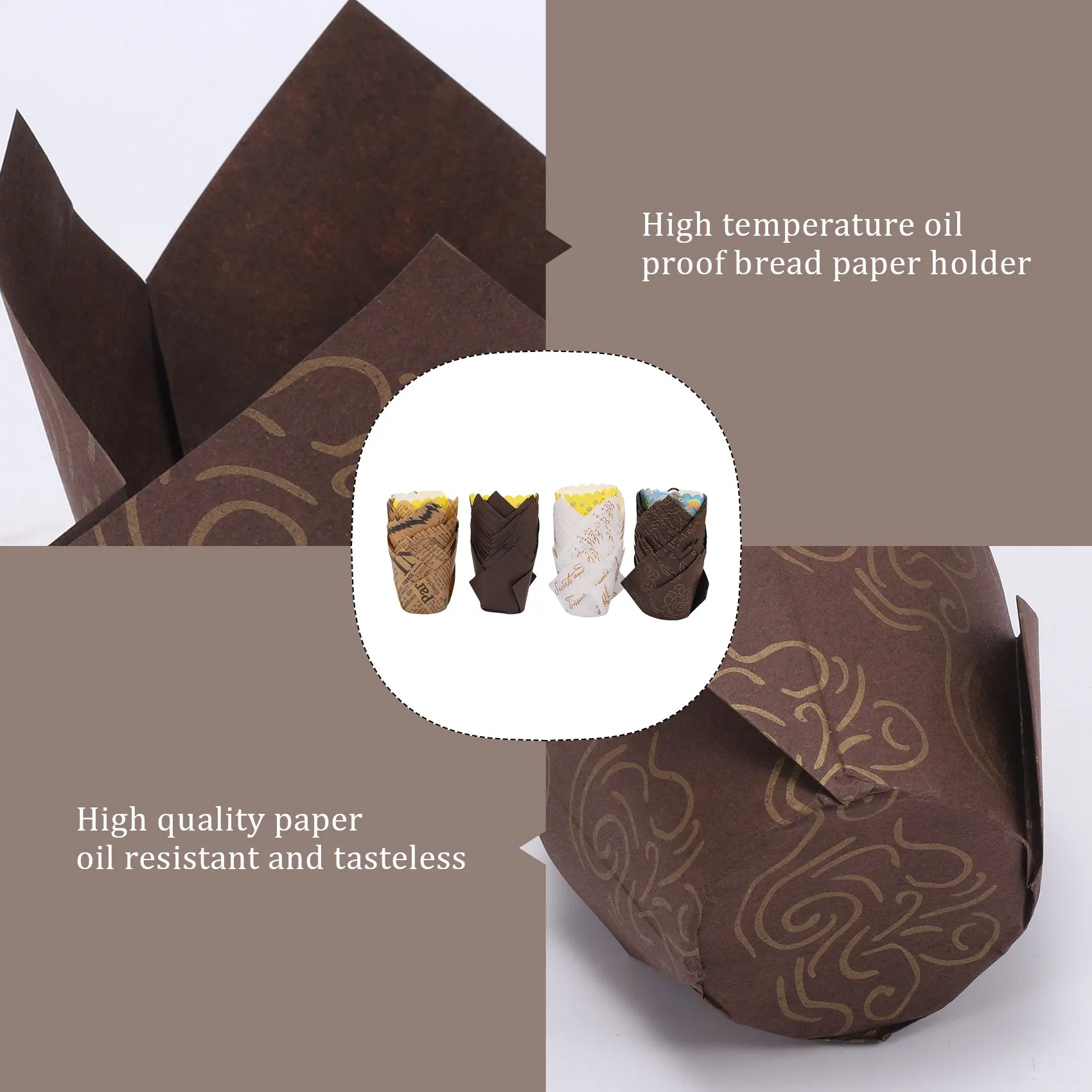 תבניות קאפקייק MSOR, 200 חתיכות כוסות אפייה טוליפ, כוסות מאפין, כוסות קאפקייק, קייסים למאפין למסיבת יום ההולדת