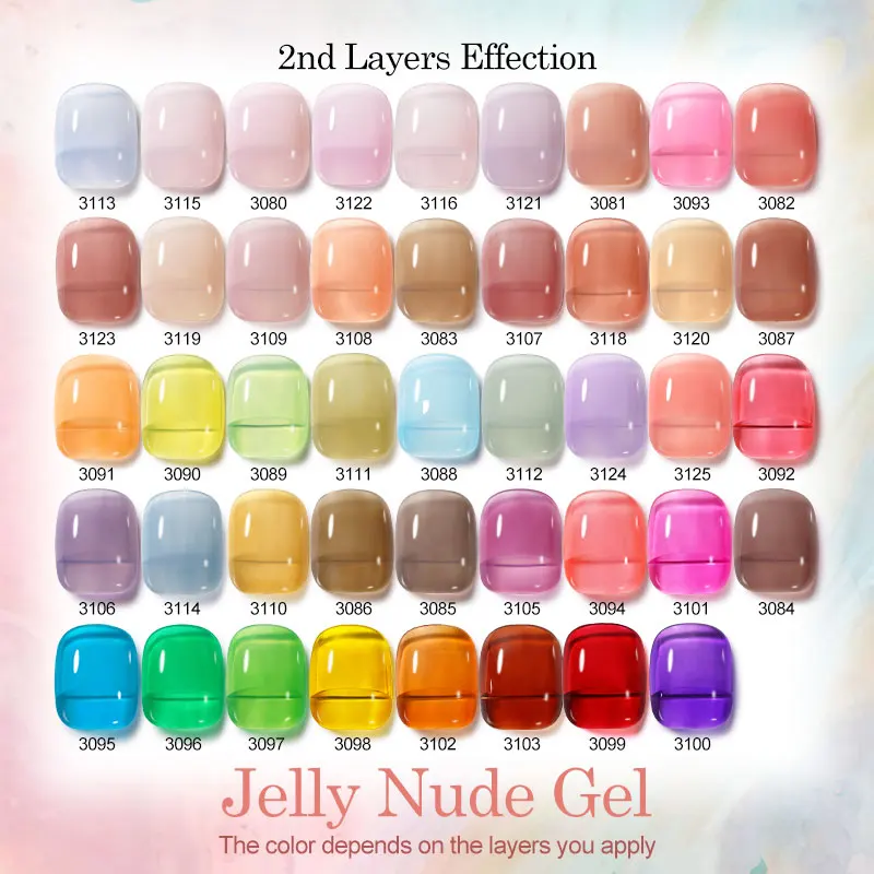 Clou Beaute Transparent French Gel Polish Translucent Nude Pink Red Jelly Glass Milky White Varnish Rainbow Color Nail Art 5