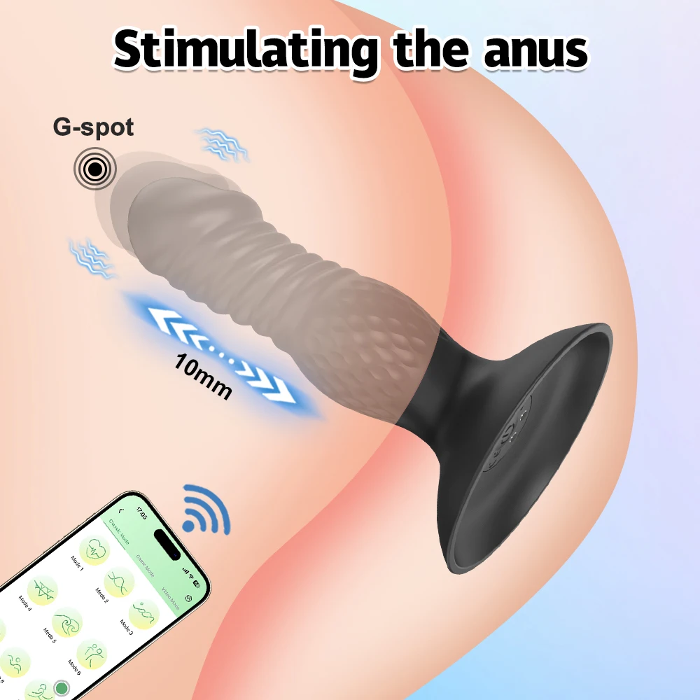 App-Steuerung, Analplug-Vibrator, Sexspielzeug für Männer und Frauen, Prostata-Massagegerät, 9, stoßender vibrierender Dildo, Analvibrator, Po-Stimulator 1
