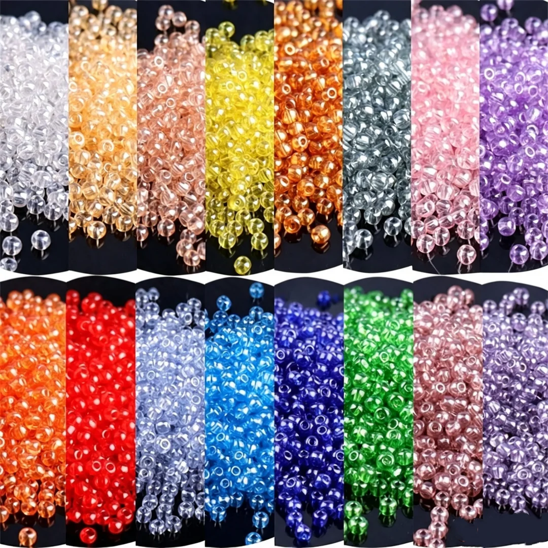 Vibrant Oling Transparent Glass Seed Beads for DIY Jewelry and Accessories