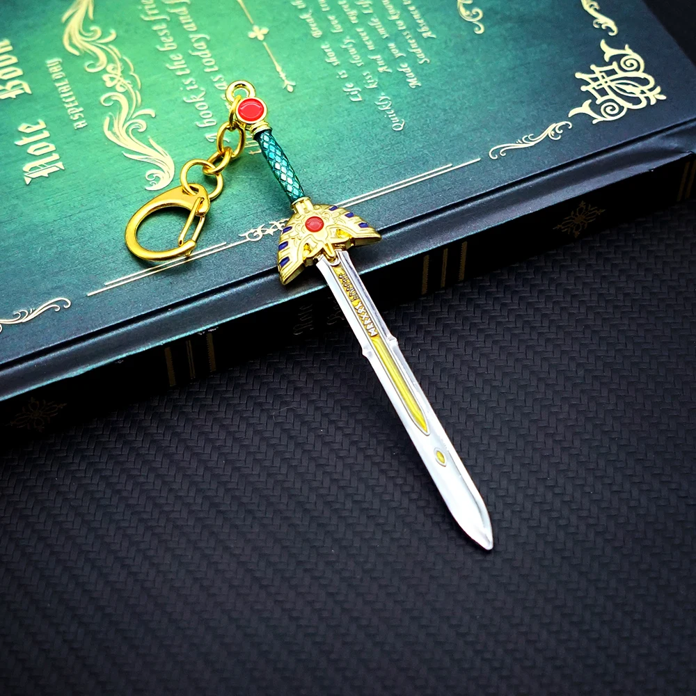 12cm Dragon Quest Sword & Shield Keychain - Game-Inspired Accessory