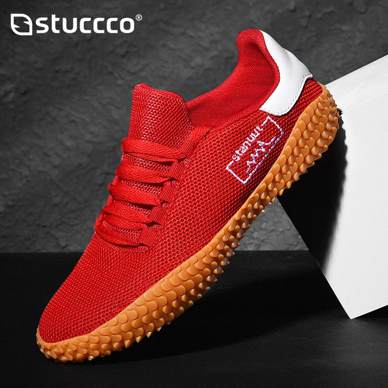 Mens Shoes Casual Chunky Sneakers Summer Breathable Red Sport Shoes Men Running Flats Tennis Shoes Plus Size Zapatos Deportivos 2