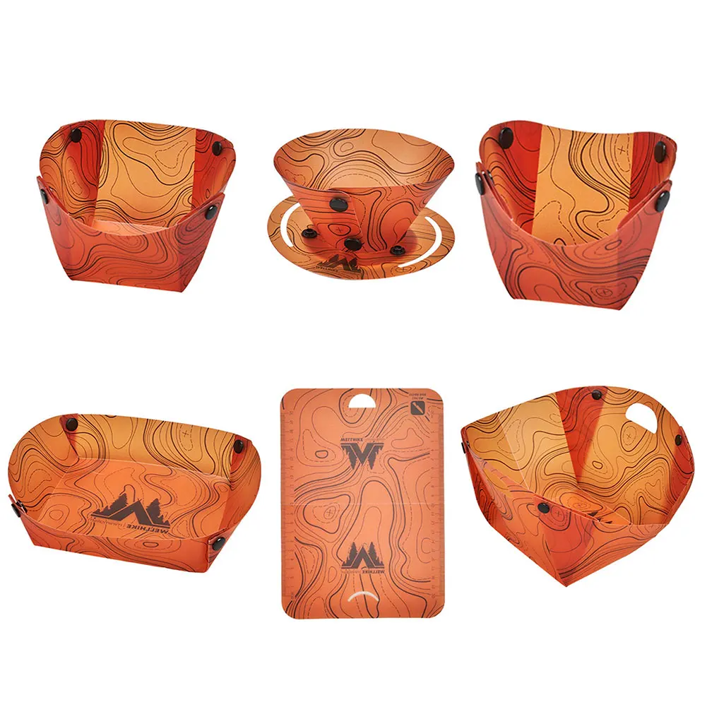 Lightweight Folding Tableware Space Saving Ultra Light Tableware Set Foldable Dinnerware Set for Camping Hiking