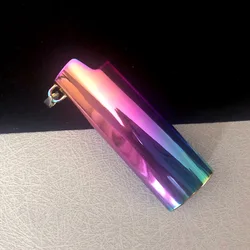 Metal Full Size Lighter Case with Chain Necklace Pendant - Trendy Hip Hop Jewelry Cover Holder (Color (No chain))