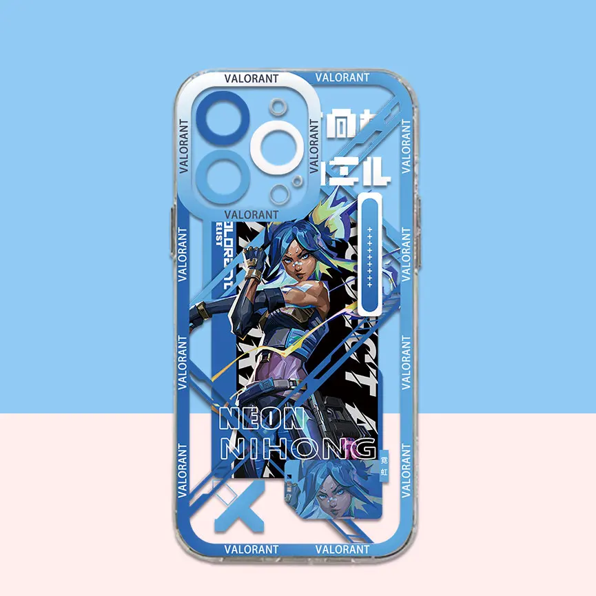thumbnail image 1 of Funda de teléfono con diseño de personajes del juego Valorants para Samsung S24 S23 S22 S21 S20 S10 FE Note20 10 Plus Ultra Lite 5G, funda de TPU suave transparente, 1 of 4