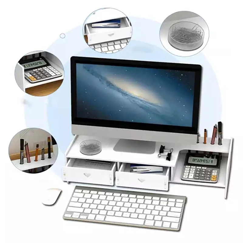 Computer Monitor Screen Shelf Organiser for Desktop