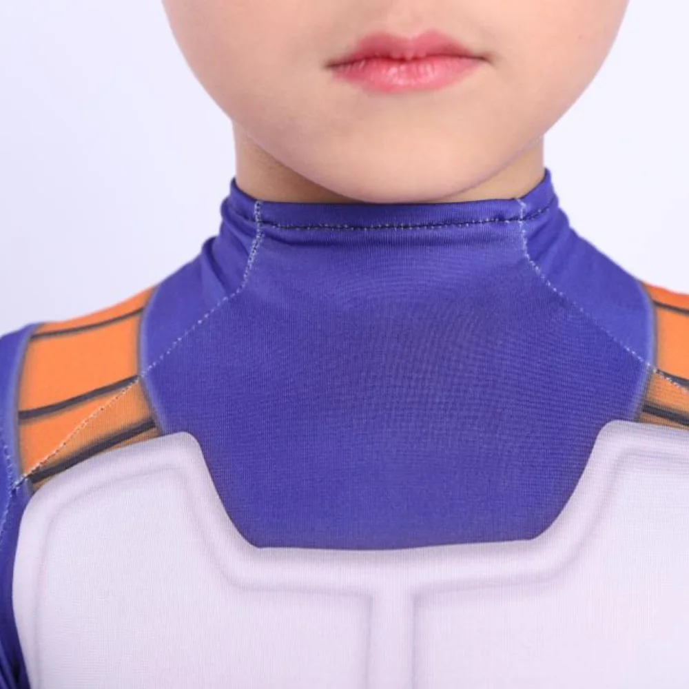 Anime children's Vegeta role-playing costume set, adult jumpsuit with three color wig and big eyes costume cosplay jumpsuit kids pajama costume