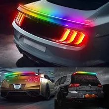 

Universal Led Car Rear Running Brake Light 120cm Colorful Car Spoiler 12V Auto LED Stop Rear Tail Warning Flexible Strips