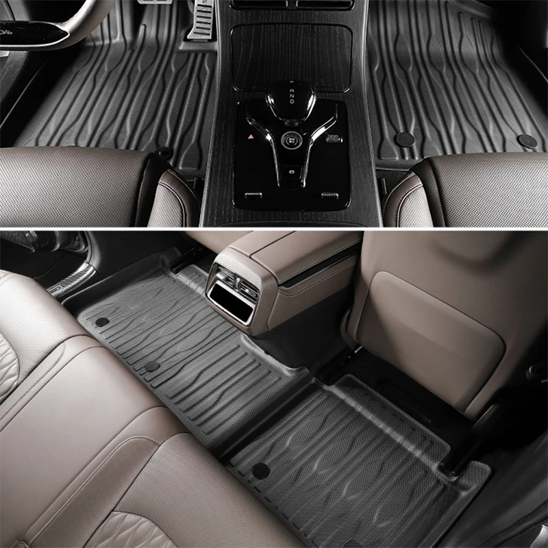 For BYD Han EV / DMI-TPE Floor Mats and Cargo Liner, All Weather Anti-Slip Waterproof Rear Trunk Mats Backrest