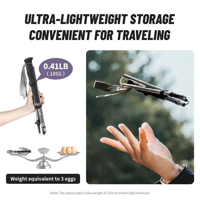 Naturehike 2025 New Walking Stick Ultralight Folding Climbing Backpack Pole 3 Folded Rod Quick Open Travel Hiking Trekking Poles 2