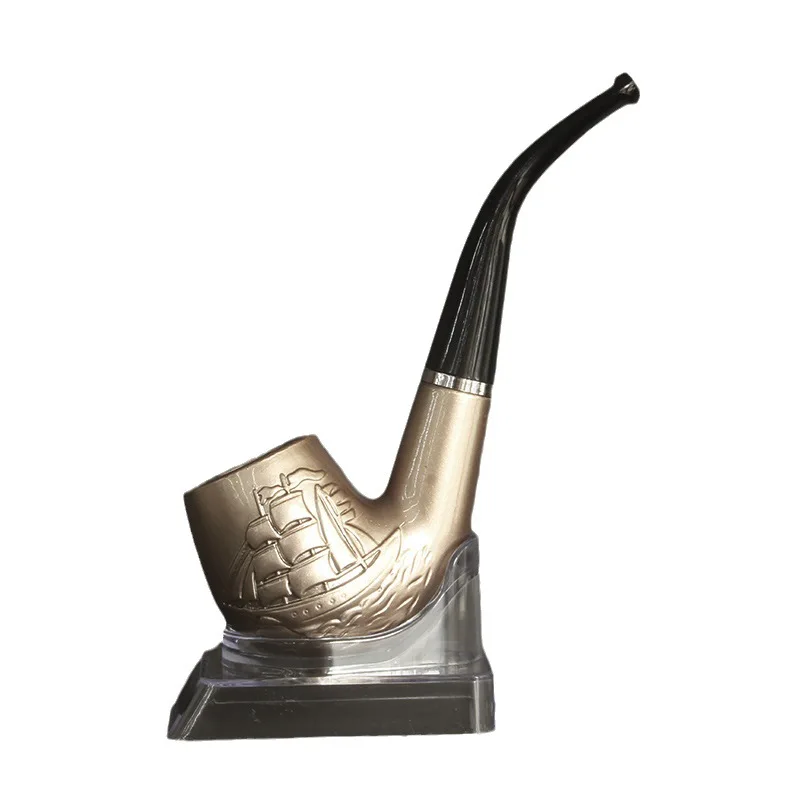 Hot-selling Classic Old-style Pipe Electroplated Bronze and Copper, Smooth Sailing Pipe, Sailing Ship Resin