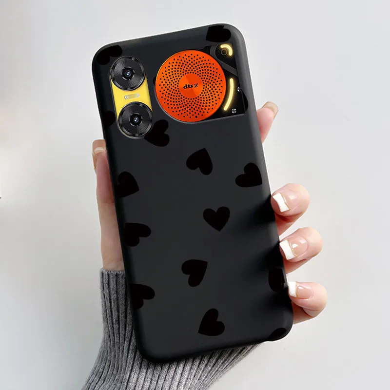 Cute Rabbit Black Silicone Phone Case, Soft TPU Cover