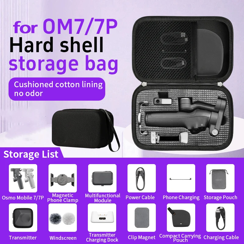 Fermeture éclair robuste de l'étui de protection pour DJI Osmo Mobile 7, garantissant une sécurité optimale