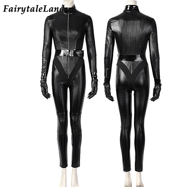 Carnival Halloween Superheroine Faux Leather Bat Cat Women Jumpsuit Selina  Outfit Kyle Cosplay Costume Black Armor Suit - AliExpress