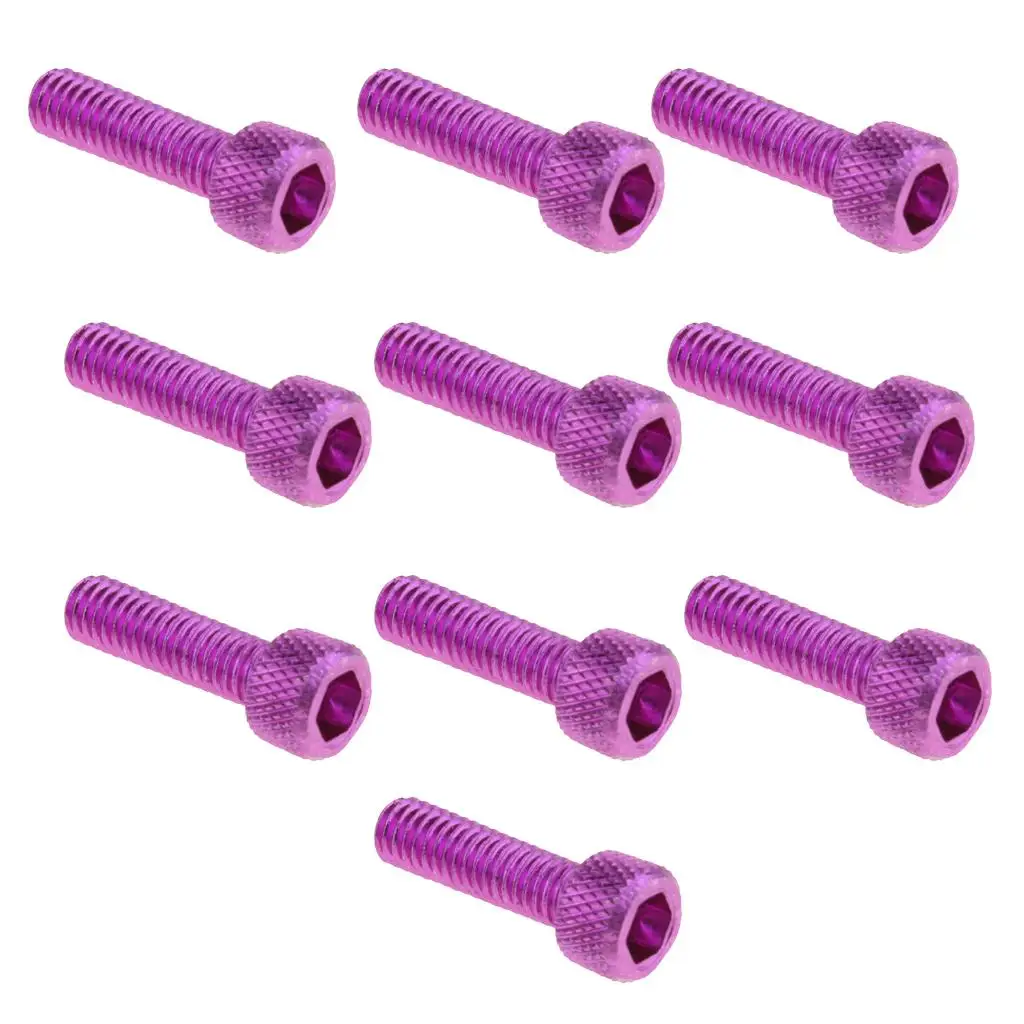 Stainless Steel Screw Car Screws Motorcycle Screws Stainless Steel Bolt Carbon Steel Bolts 10pcs M6 x 20mm Pitch Alloy Steel Hex Bolt Socket Head Cap Screws Purple Strength Corrosion Resistance
