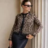 Tuularose Women's Leopard Print Cardigan Loose Casual Knitted Printed Long Sleeve Jacket Y2k Retro Autumn Warm Cardigan Top Lady 1