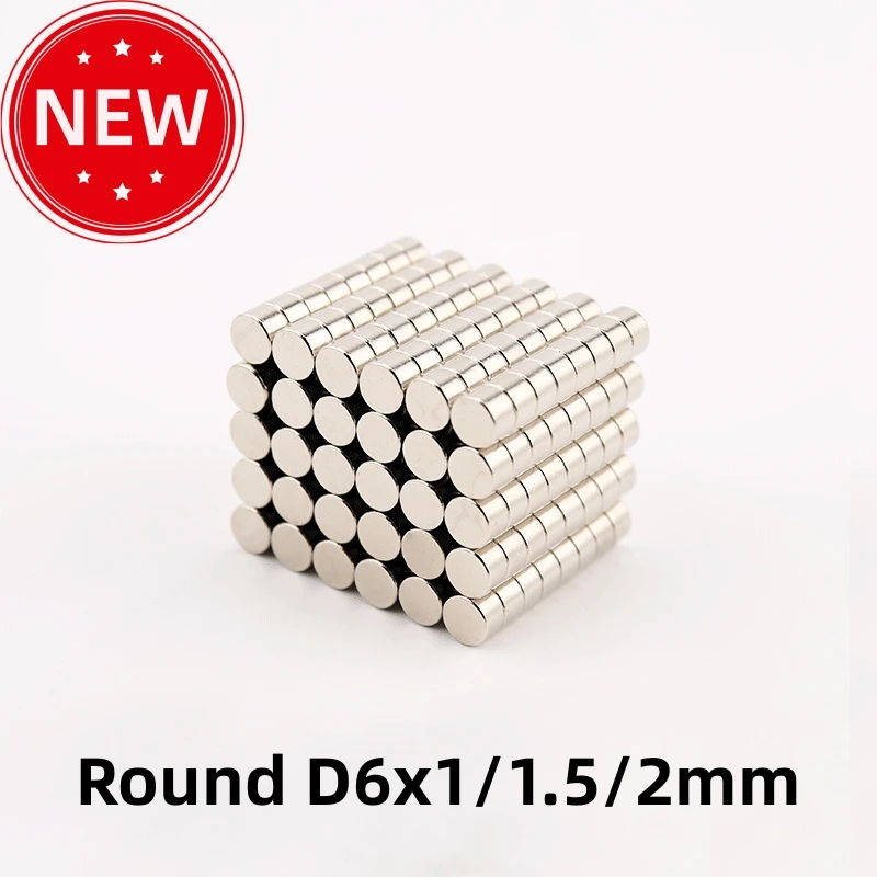 

6x1/1.5/2mm Rare Earth Permanent Ndfeb Magnet Super Powerful Small Round Neodymium Magnetic Disc Imanes N35 Strong Ndfeb Magnets