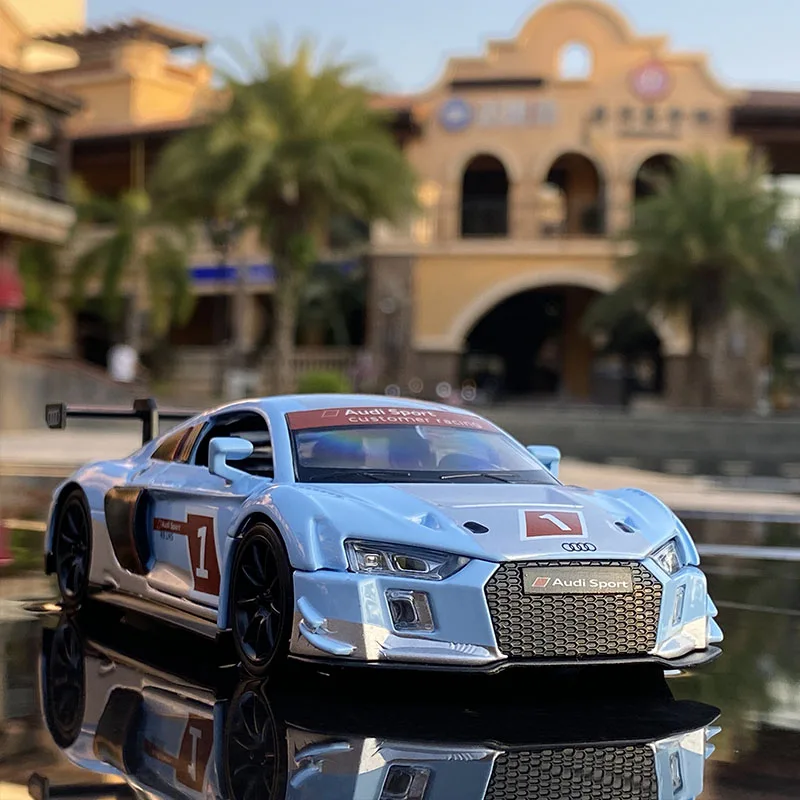 1:32 AUDI R8 Le Mans Alloy Racing Car Model Diecast & Toy Vehicles Metal Toy Car Model Sound and Light Collection Toy Gift 5