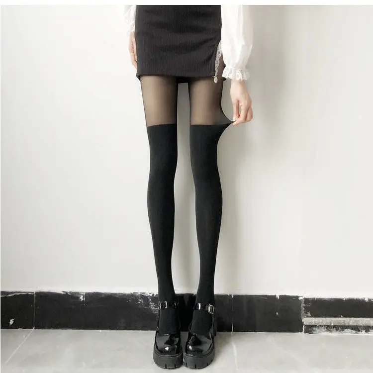 Collant Polaire Femme Chaud Toison Collant Doublé Polaire Translucide
