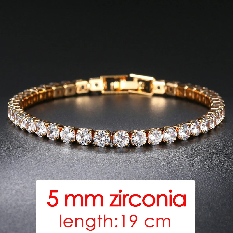 Rose Gold Crystal Tennis Chain Bracelet