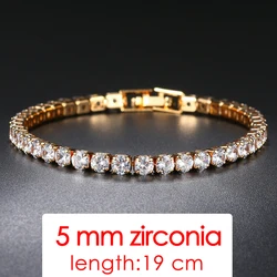 Rose Gold Crystal Tennis Chain Bracelet (H086-19cm)