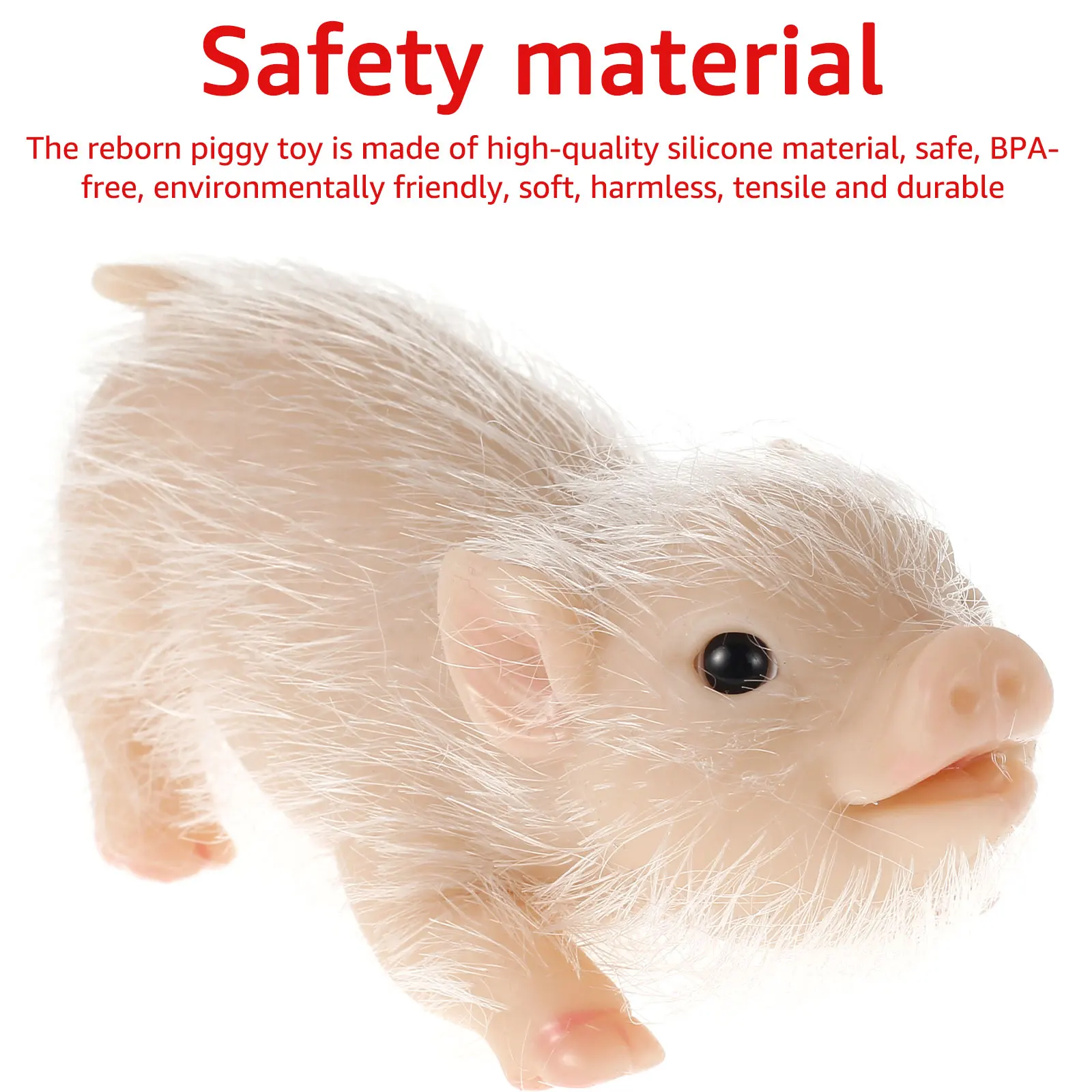 6Inch Lifelike Silicone Pig Doll Mini Reborn Piglet Stretchy Realistic Soft Cute Piggy Full Silicone Body Piggy Toys with Access 3