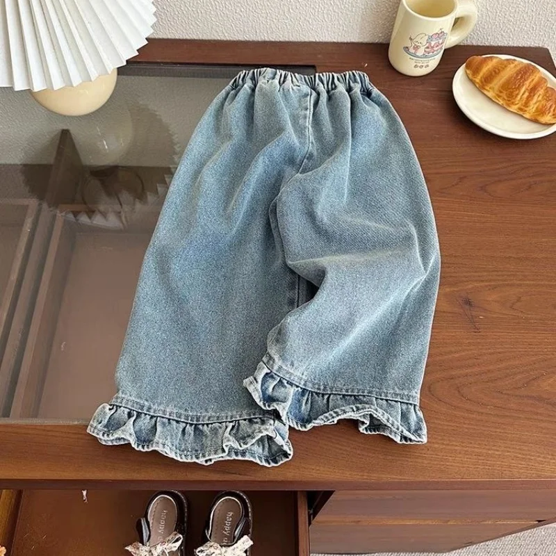 Girls Ruffled Wide-Leg Jeans 6