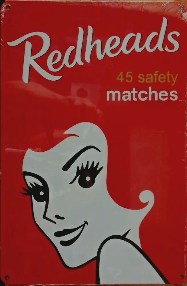 

REDHEADS Metal Tin Sign Vintage Retro Shed Garage Bar Man Cave Wall Plaque