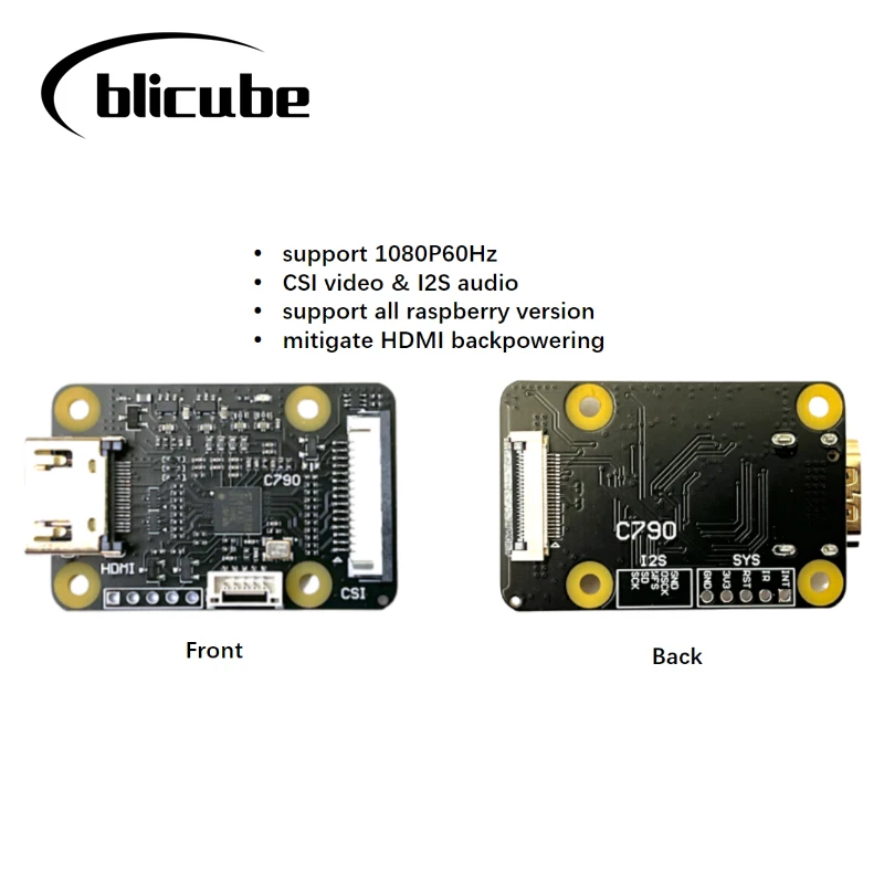 C790 1080P 60hz HDMI v na CSI-2 adaptér & I2S  blikvm a pikvm 