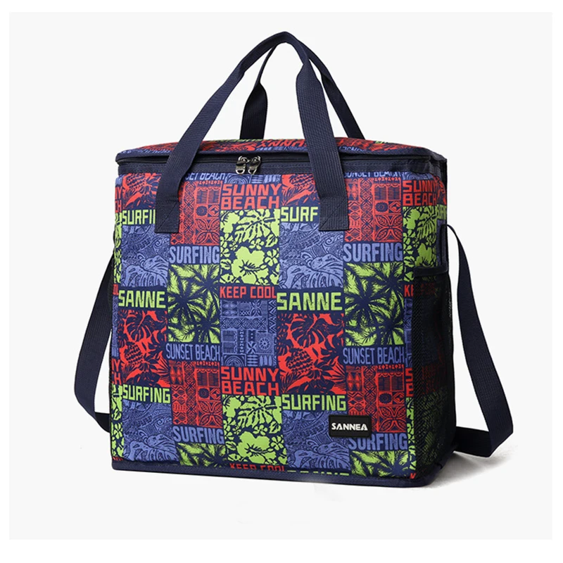 SANNE-bolsa enfriadora de estilo étnico, bolsa aislante gruesa con múltiples tamaños para elegir, bolsa de almuerzo de tela Oxford impermeable, 2023