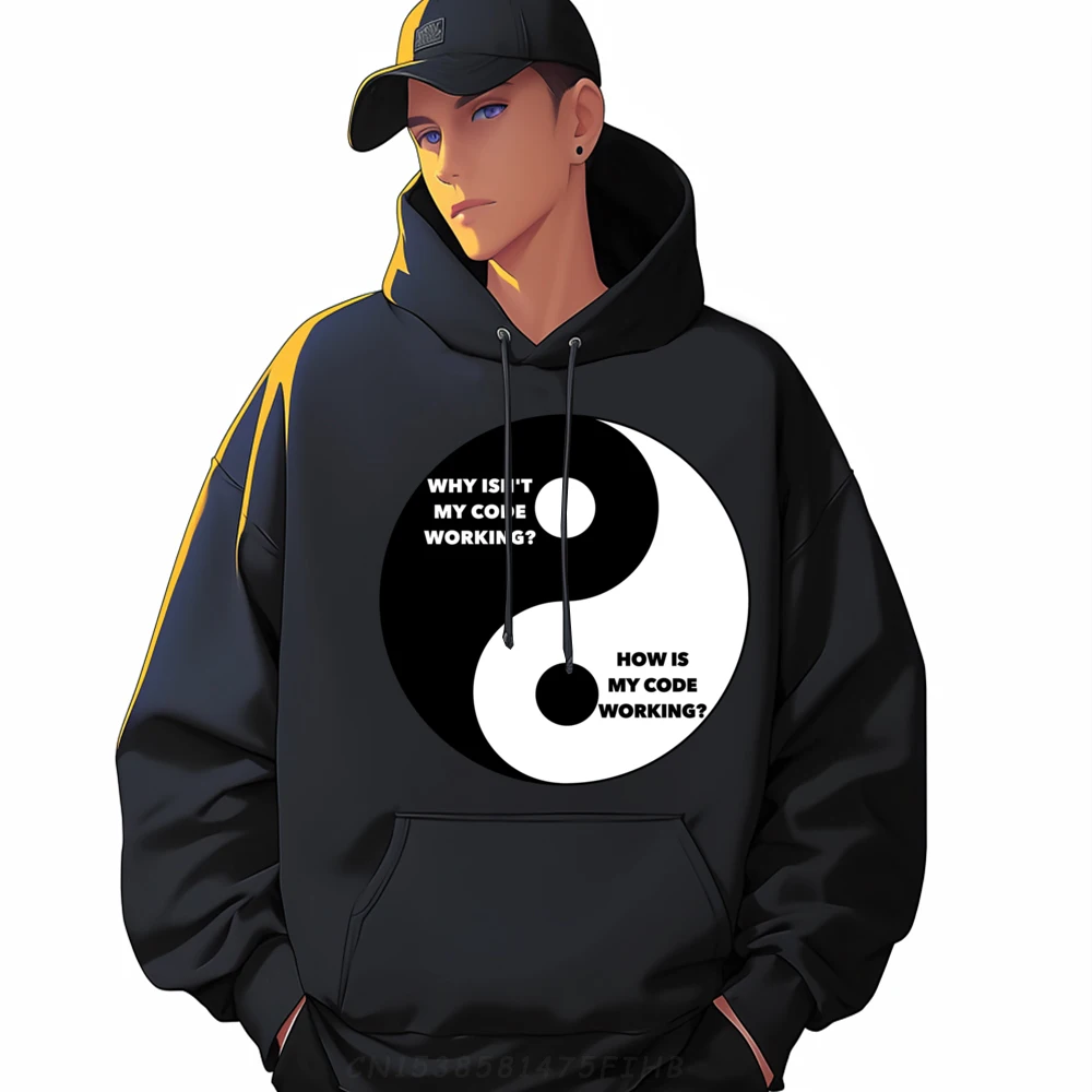 The Yin And Yang Of Programming Computer Programmers Christian Hoodie Men Long Sleeve Sweater Men Plus Size