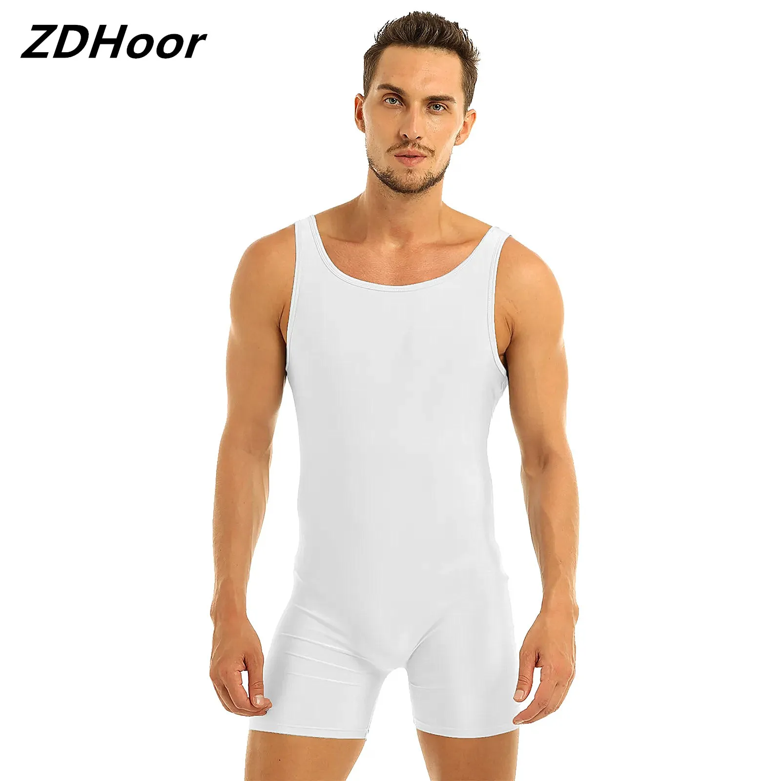 

Mens Sleeveless Stretchy One Piece Sport Gym Bodysuit Leotard Dance Biketard Unitard