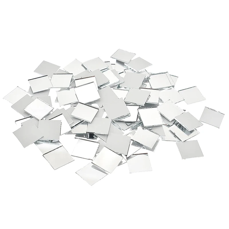 100PCS 2*2cm Mini Square Glass Mirror Stickers Wall Stickers Self-Adhesive For Wall Bathroom DIY Home Decoration Decor