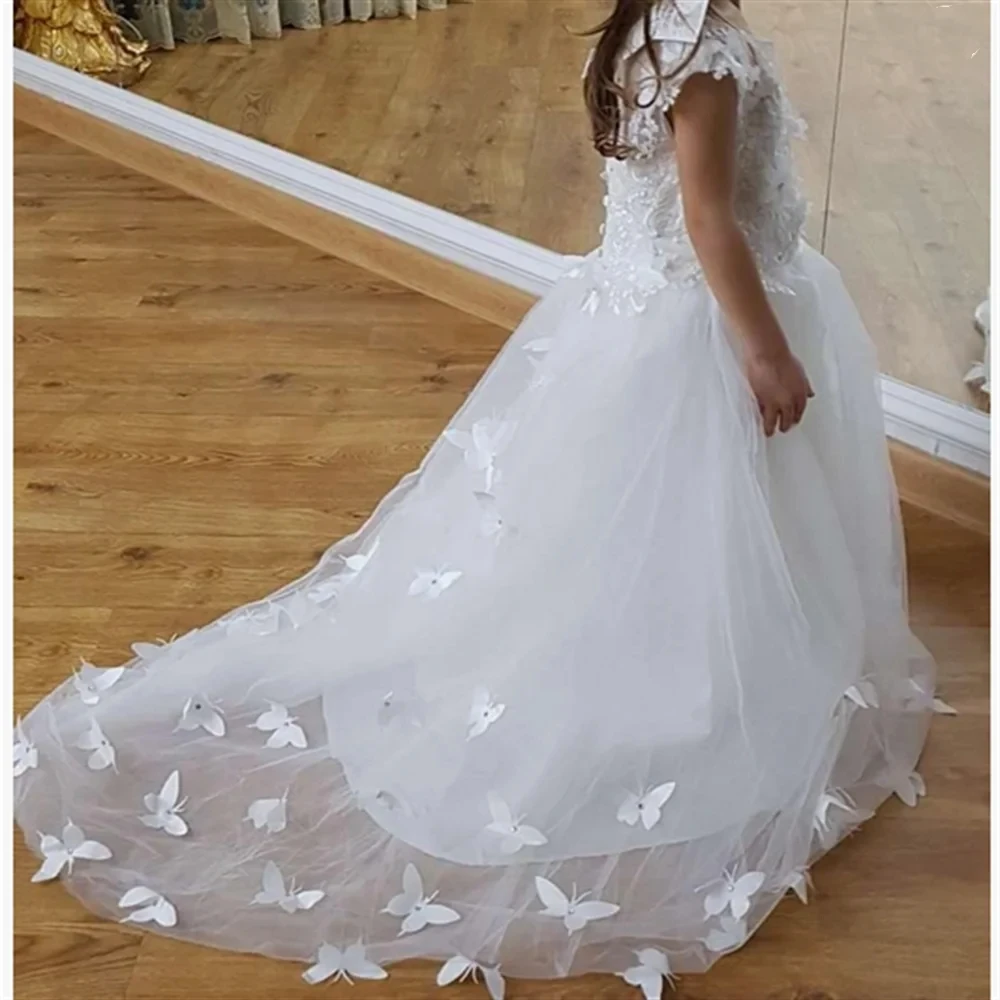 

Flower Girl Dresses Decal Gossamer Fluffy First Communion Birthday Ball Party Custom Formal Attire Celebration