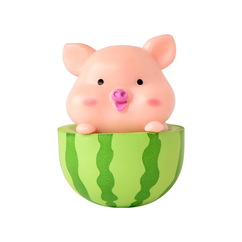 Miniature Ornament Kawaii Pig Resin Diy Home Decoration Figurines Dollhouse Moss Terrarium Landscape Accessories Fairy Garden Miniatures Room Decor