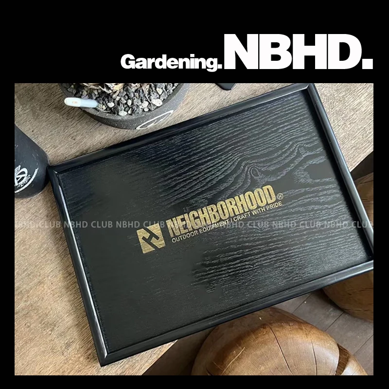 

NBHD Japanese style black wooden tray