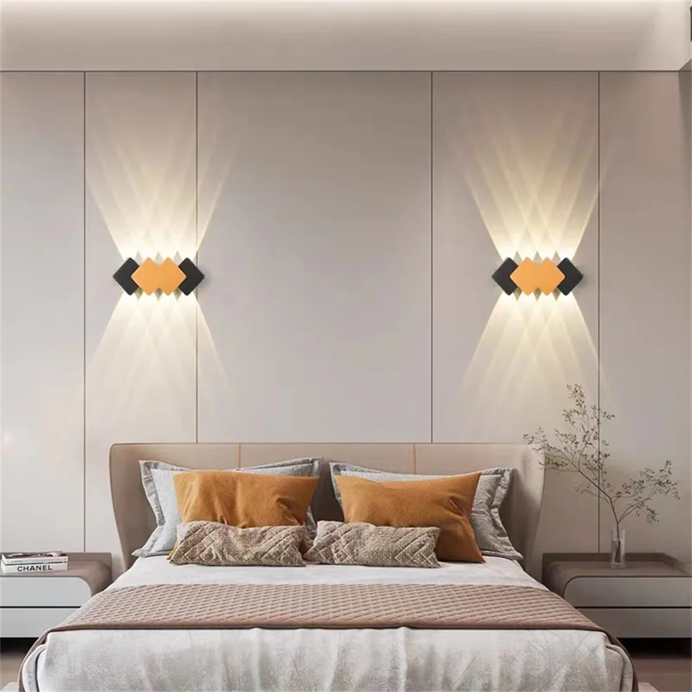Indoor & OutdoorLED Waterproof Double-headed Wall Lamp Modern Modeling Lamp External Wall Pillar Courtyard Terrace Bedroom lamp