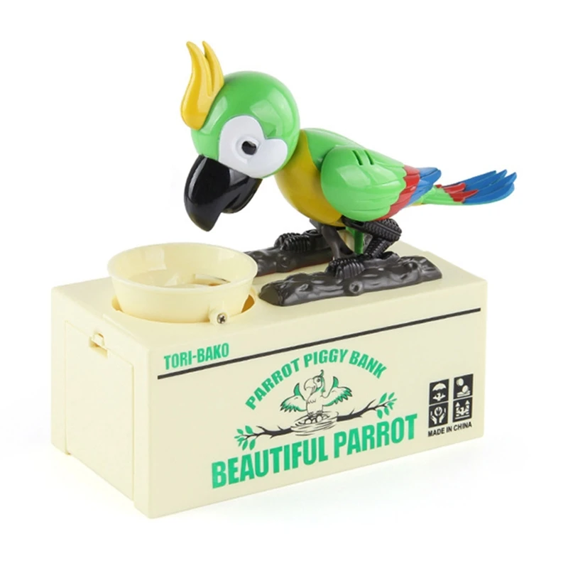 Beautiful Parrot Coin Saving Piggy Robot Bird Money Box for Kids Adult 3
